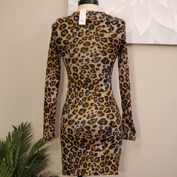 LEOPARD ABIGAIL MINI SWEATER DRESSš - Picture 2 of 7